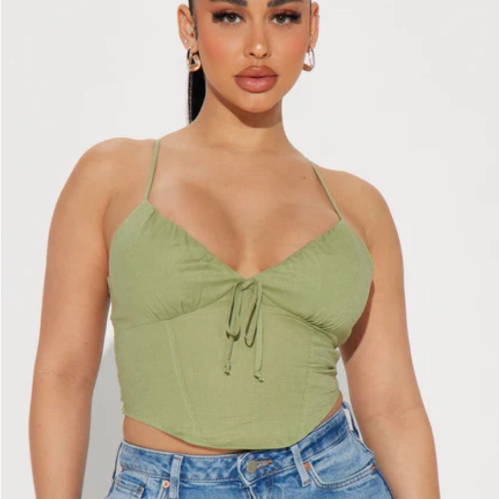 Fashion nova green corset top